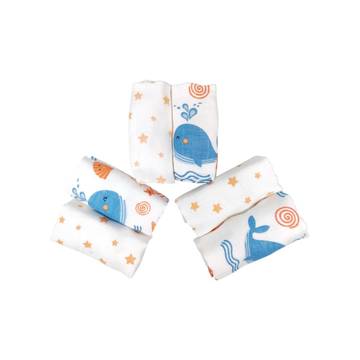Nuluv Blue Whale Design Wash Cloth (White)